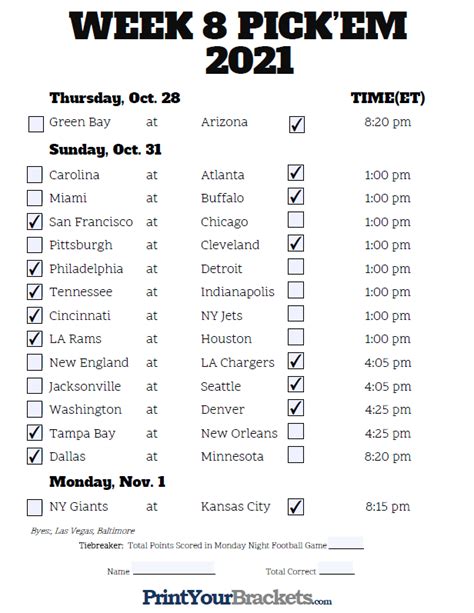 Week 8 Expert Picks .
